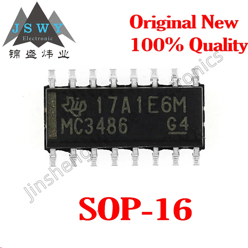 

(10/50 pcs) MC3486DR MC3486 Monolithic Quad Differential Line Receiver SOP-16 100% brand new and original in stock Ships Fast!