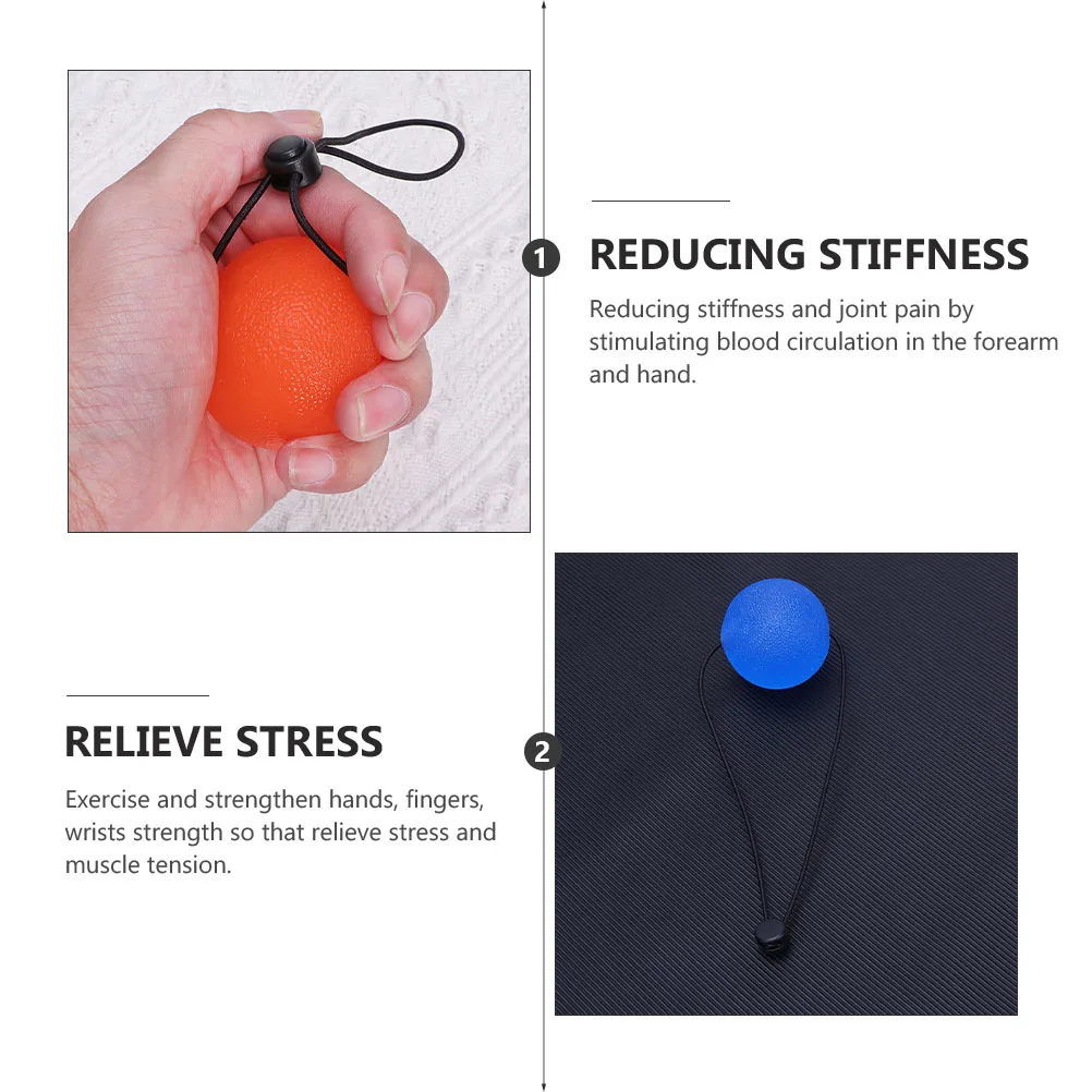 

3pcs Grip Strengthen Balls Soft Silicon Hand Therapy Wrist Finger Exercise Portable String Anti Pollution