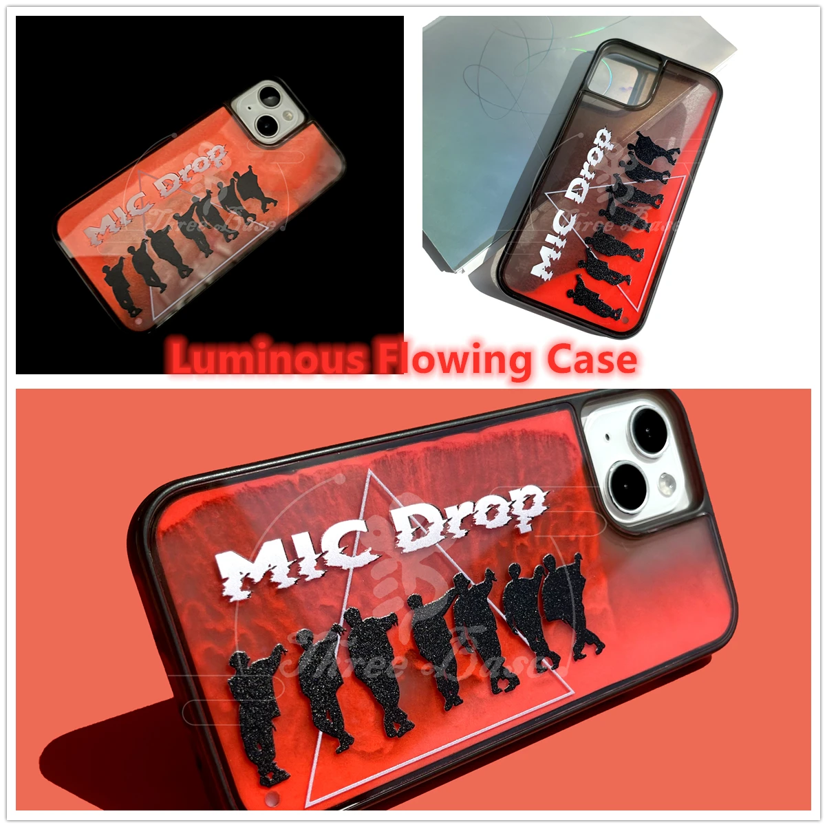 Phone Case YTC PTD Mic Drop Floating Liquid Quicksand Glitter Black Swan Boy With Luv For iPhone 17 16 PROMAX 15 PRO 13 Pro 14+