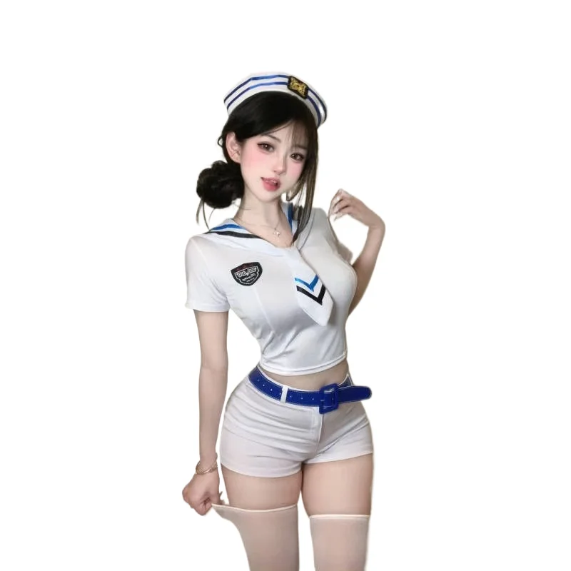 

Sexy Sailor Suit Navy Uniform Suit Performance Slim Waist Shorts Japanese Navy Girl Jk Hot Girl Maid Cosplay Performance Costume