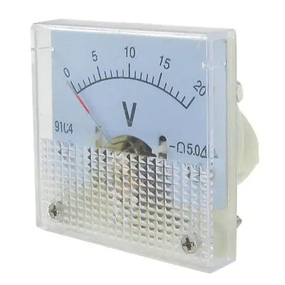 DC 0- 20V 44.5x44.5mm Panel Volt Analog Gauge Voltage Meter Class 5.0