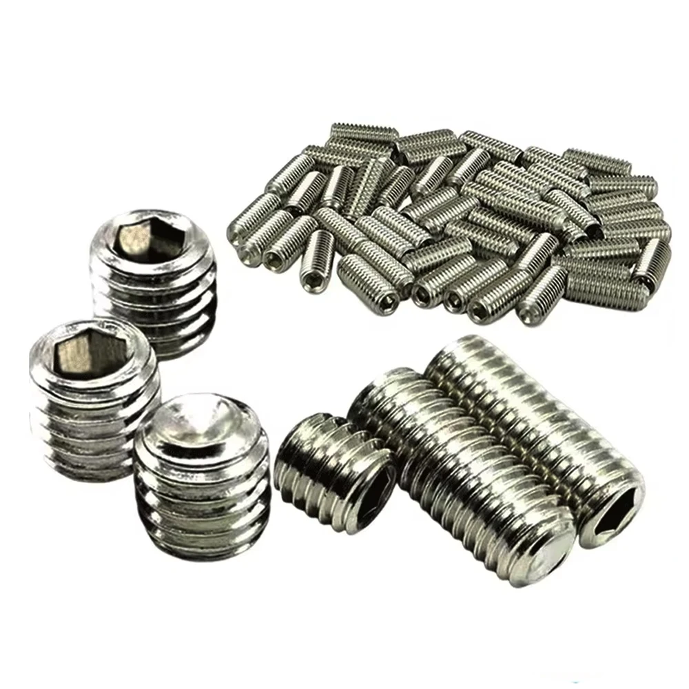 ยี่เฉียนหยวน DIN916 5 # สกรูหัวหกเหลี่ยมแบบไม่มีหัว ปลายแหลม ทำจากสแตนเลส SUS304 ขนาด -40 UNC 1/8-40 5/32-32 BSW