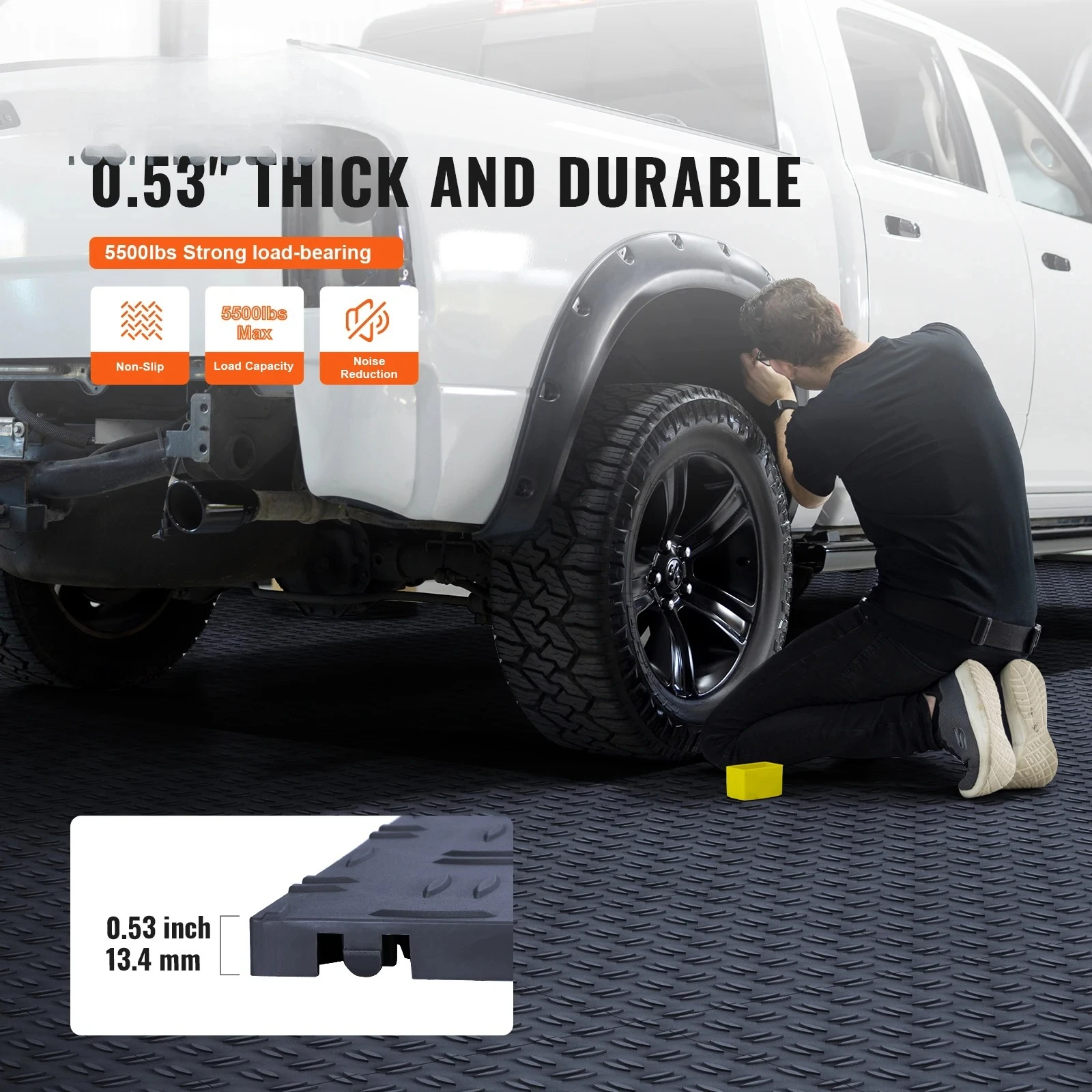 25Pack 12x12in Interlocking Garage Floor Tiles Non-Slip Double-Sided