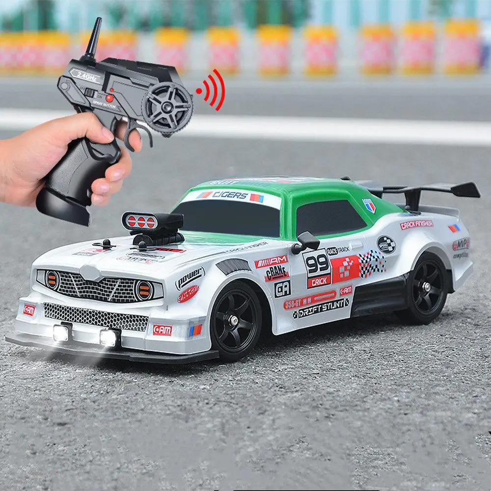 FengTai AE86 4WD 1/16 Drift RC Vehicle Spray LED Light High Speed Remote Control Car Models Toys for Boy Kids Children Gift 2.4G