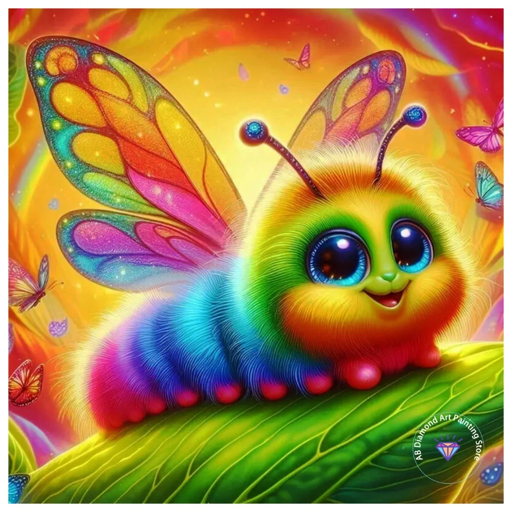 

Caterpillar AB Diamond Painting Kit Square Round Diamond 5D DIY Wings Mosaic Handmade Art Adult Exquisite Gift Crafts Home Decor