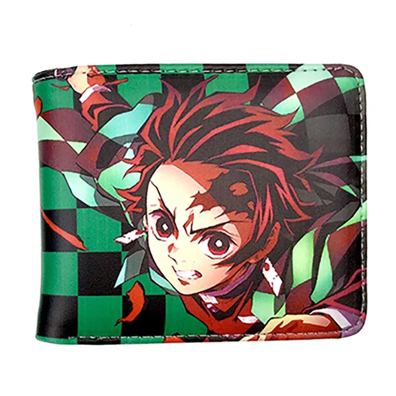 New 2025 Cartoon Purse Leather Short Wallets for Men Women Hot Demon Slayer Kamado Tanjirou Wallet