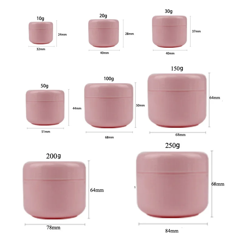 22Pcs10g/20g/30g/50g/100g/150g Refillable Plastic Empty Sample Bottles Travel Face Cream Cosmetic Container Plastic Makeup Jar