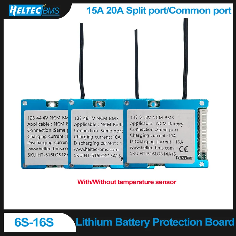 6S 7S 8S 9S 10S 15A 20A BMS 12S 13S 14S 16S 18650 Lithium Battery Protection Board Module 36V 48V BMS