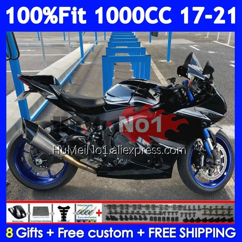 Injection For SUZUKI GSXR1000 GSXR 1000 L7 Gloss Black 122No.191 K17 GSXR-1000 17 18 19 20 21 2017 2018 2019 2020 2021 Fairings