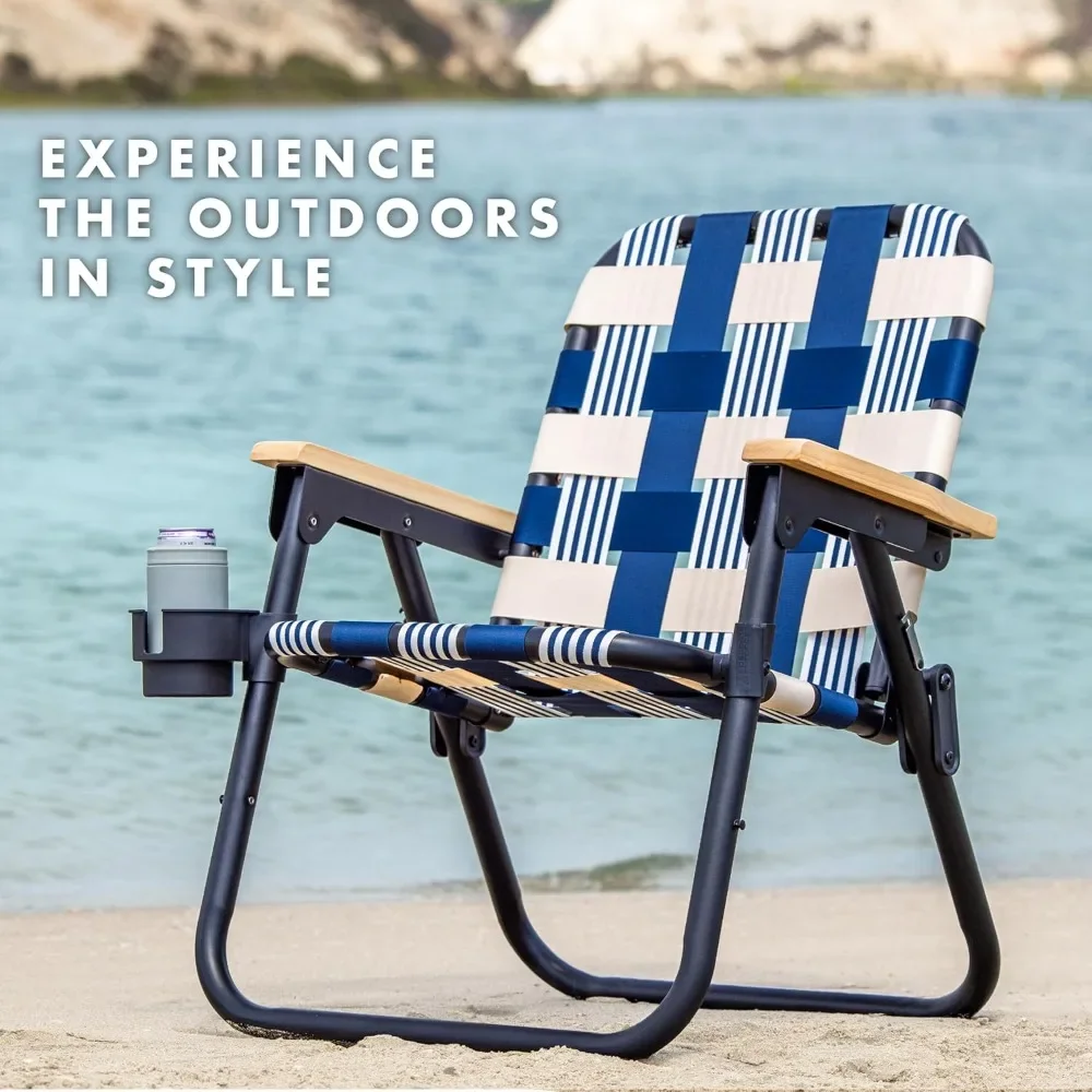 

Beach Backpack Chair Premium Folding Camping Chair,powder coated aluminum frame, cup holder,Armrests Beach Chairs
