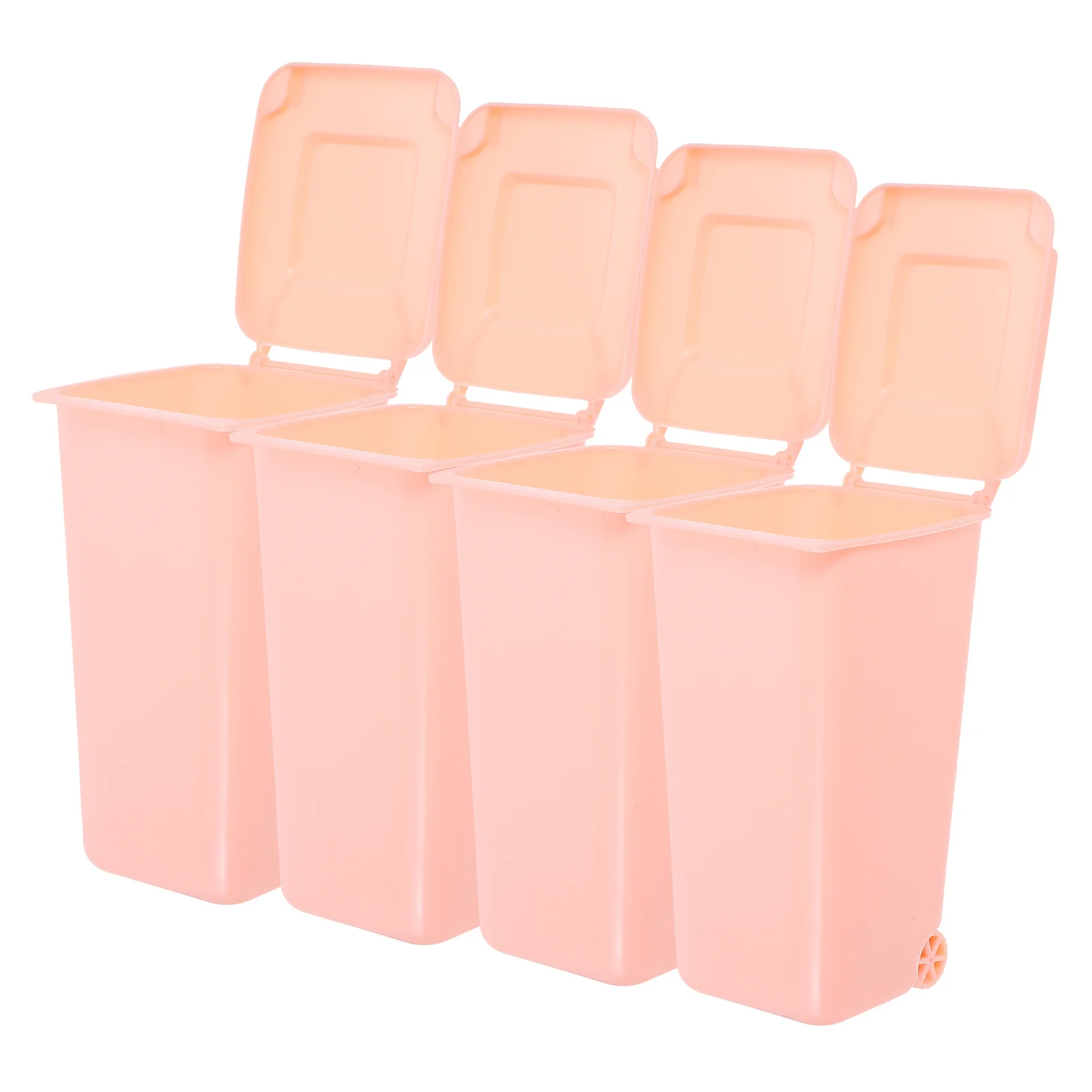 

4Pcs Cartoon Mini Desktop Trash Can Small Plastic Bin Pen Holder Office Desk Garbage Container Desktop Small Trash Can