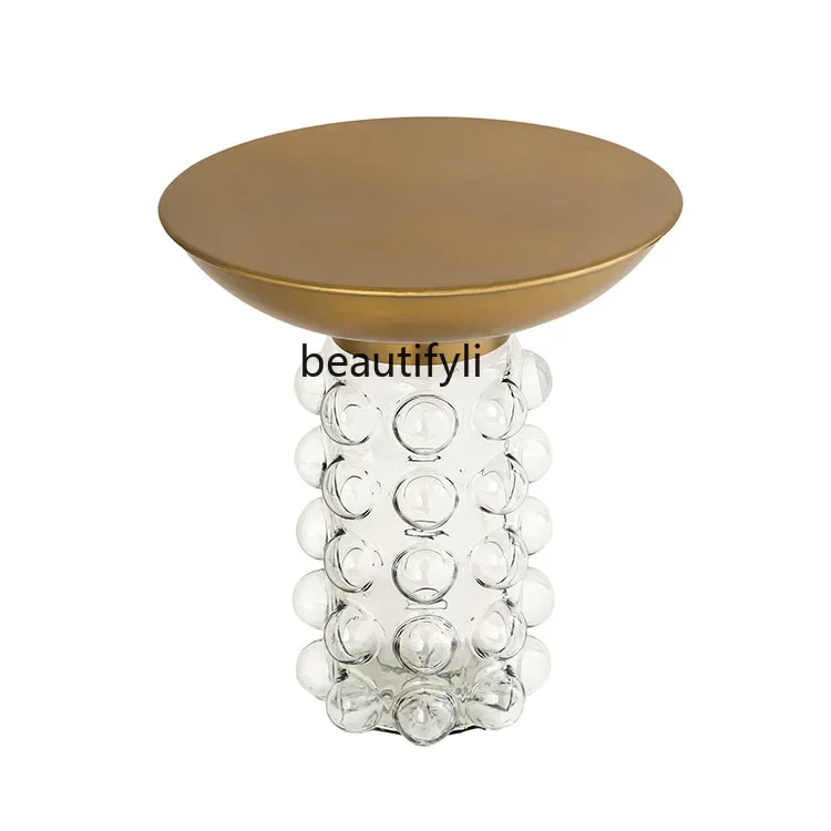 

Modern Style Designer Creative Transparent Bubble Coffee Table Glass Metal Side Table Living Room Villa Hotel