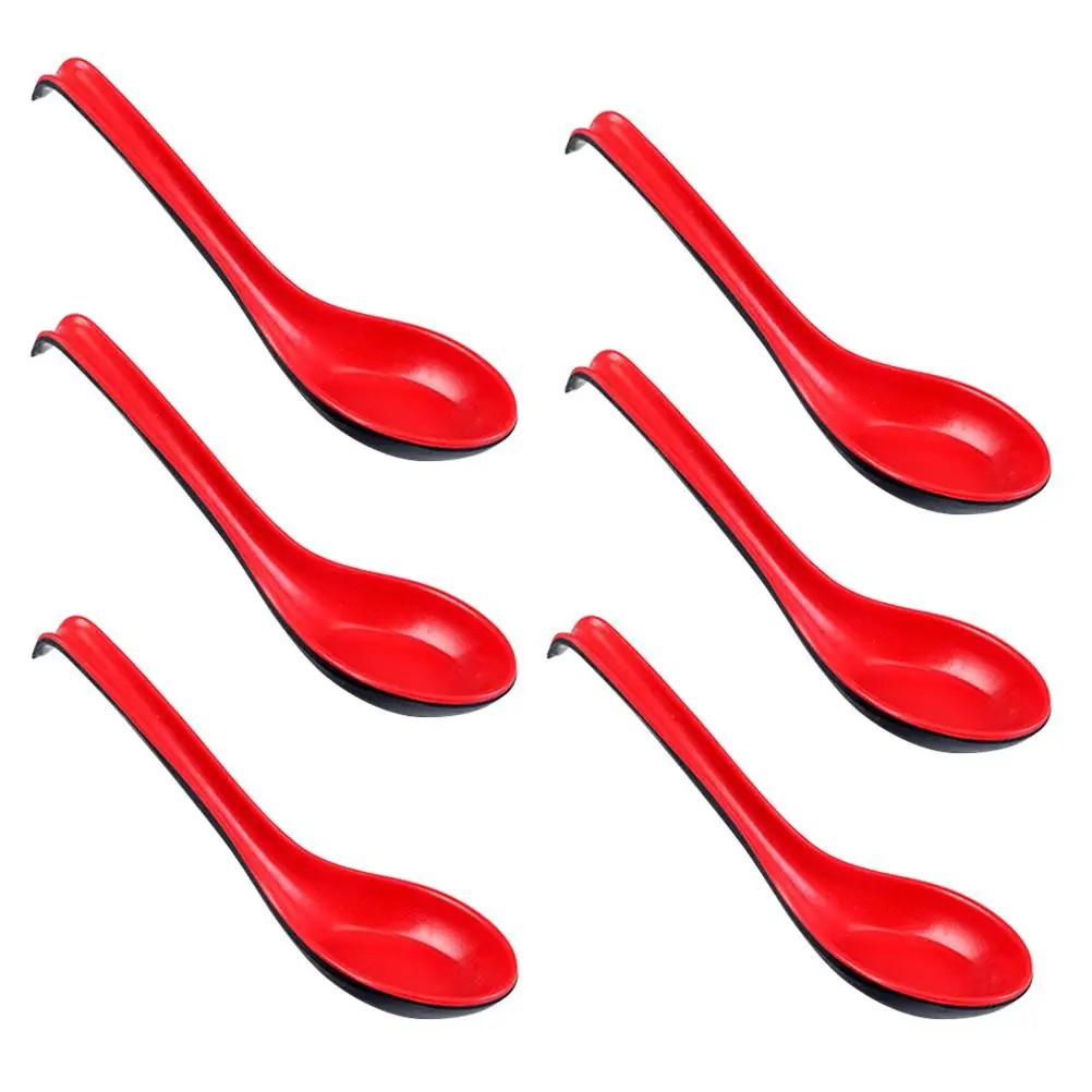 

6 PCS Ladle Plastic Spoons Soup Chinese with Holes Table Melamine Serving Scoop Sobut Ramen