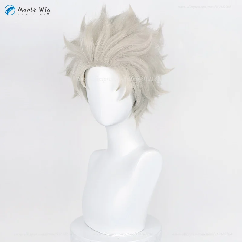 Anime Toge Inumaki Toge Cosplay Wigs Type 2 Short Light Linen Golden Toge Inumaki Wigs Heat Resistant Synthetic Hair Party Wigs