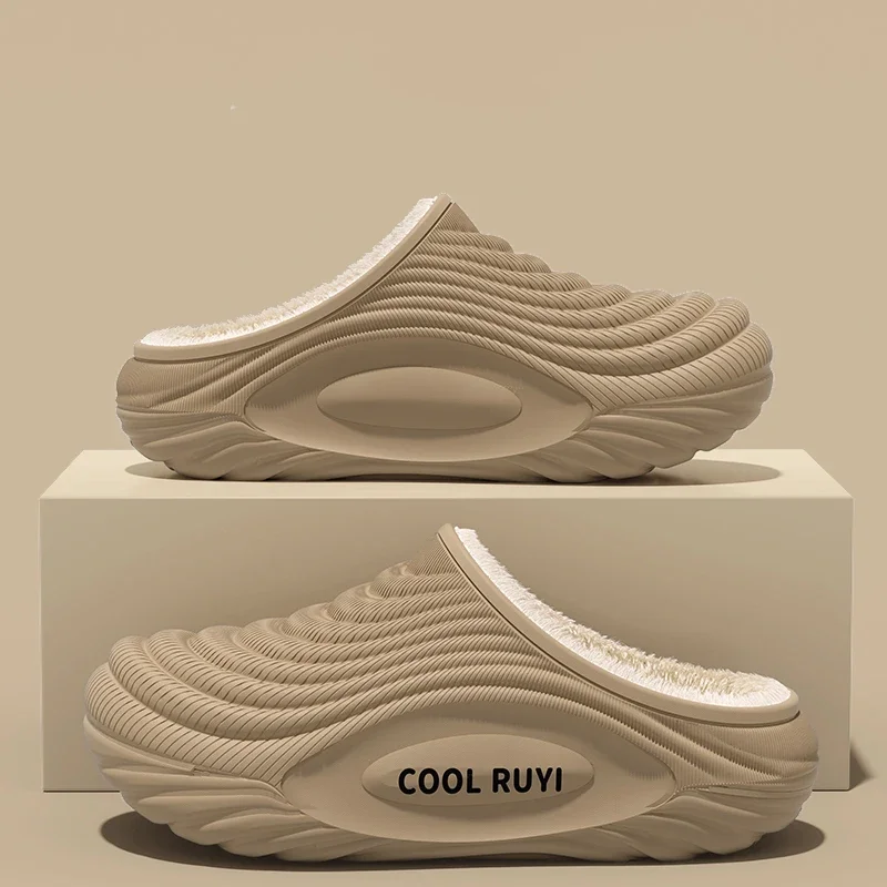 شباشب منزلية إيفا مقاومة للماء للنساء، شباشب قطنية سميكة من الأسفل وغير قابلة للانزلاق، شرائح قطيفة دافئة وسميكة