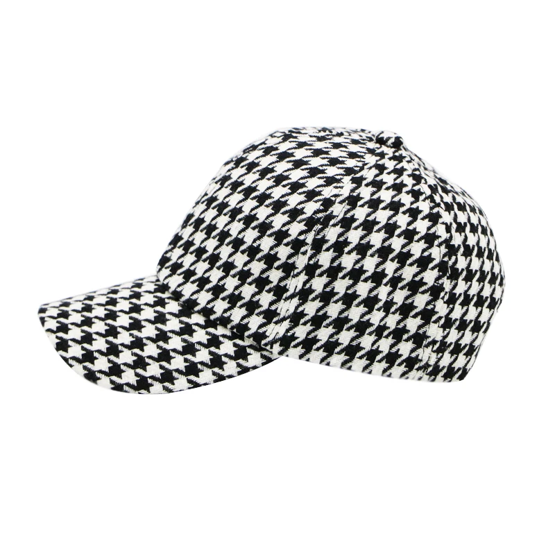 2024 Women\'s Summer Hat Baseball Cap Houndstooth Lattice Cotton Cap Female Sport for Gorros Sun hat Snapback popular retro