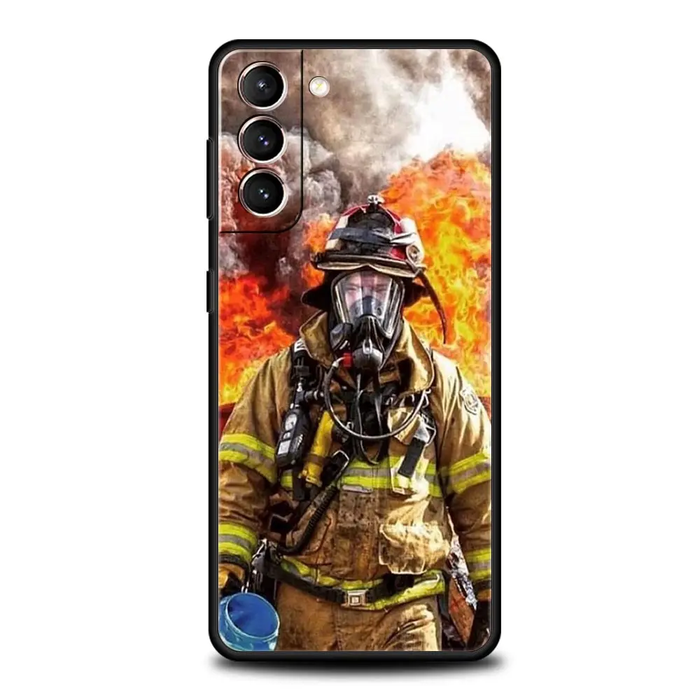 Firefighter Heroes Fireman Phone Case For Samsung Galaxy S24 S23 S22 5G S20 Ultra S21 FE S10 S9 Plus S10E S8 Lite 20 Soft Cover