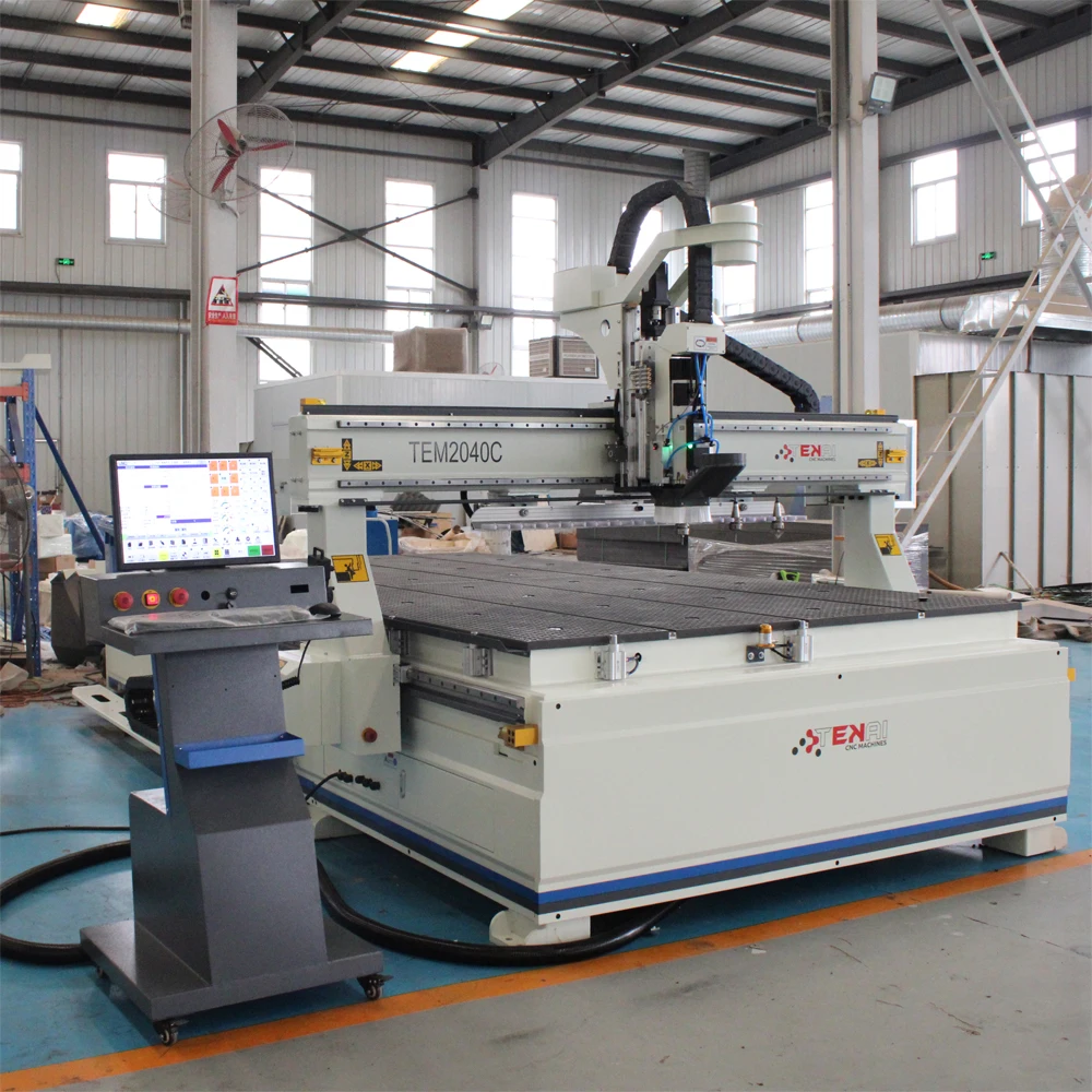 TEM2040C Servo Drive Mdf Plate Cutting Cnc 2030 2040 Woodworking Machinery Router Cnc with Tool Changer