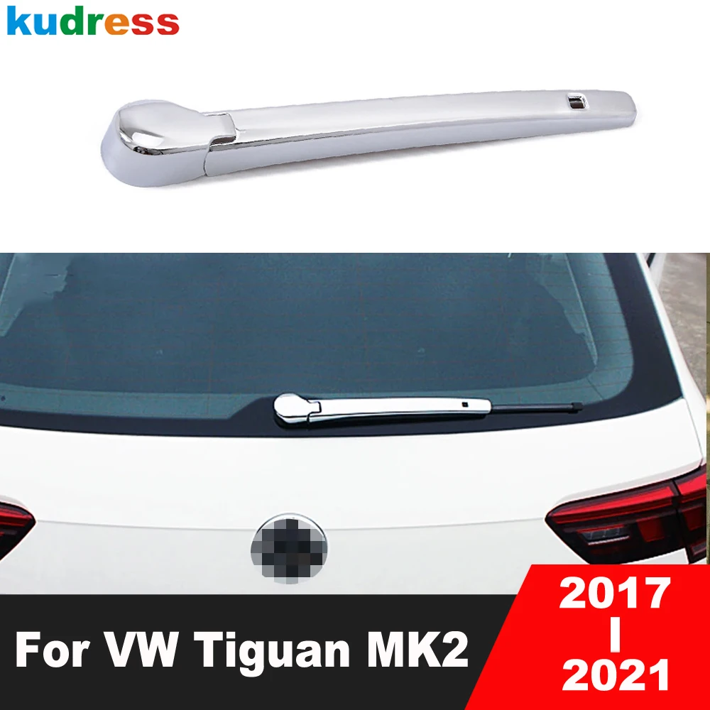 

For Volkswagen VW Tiguan MK2 2017-2020 2021 Chrome Car Rear Wiper Cover Trim Tail Window Windshield Wipers Arm Blade Accesosries