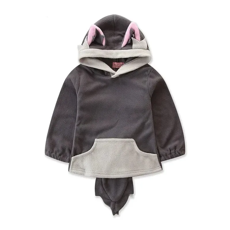 2026 Boys Girl Animal Fox And Wolf Cosplay Costume Cute Baby Cartoon Analog Autumn Windbreaker Kids Jacket Hooded view 3