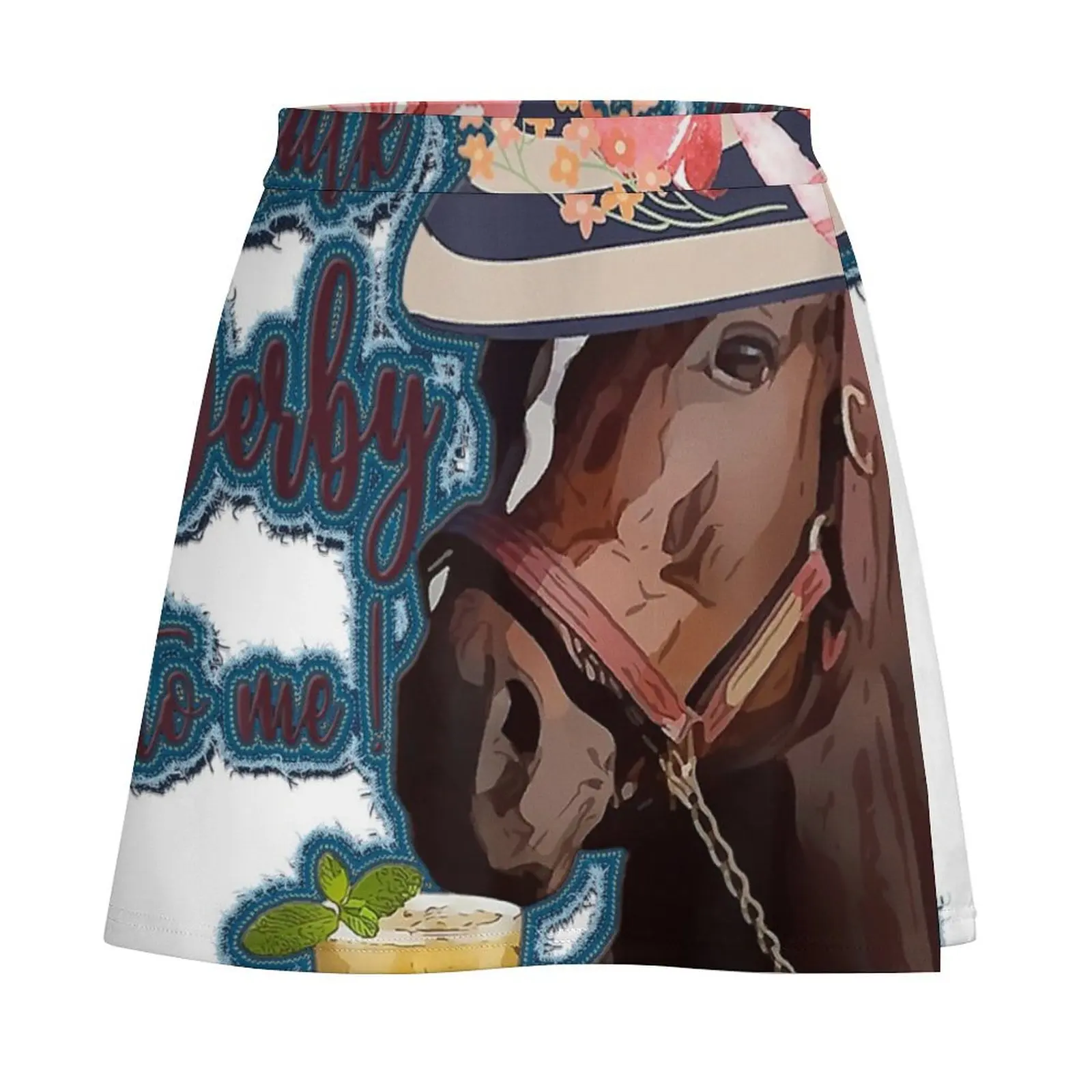 Talk Derby to me mint juleps Derby Horse Racing Mini Skirt Woman clothing clothes skirts for womens