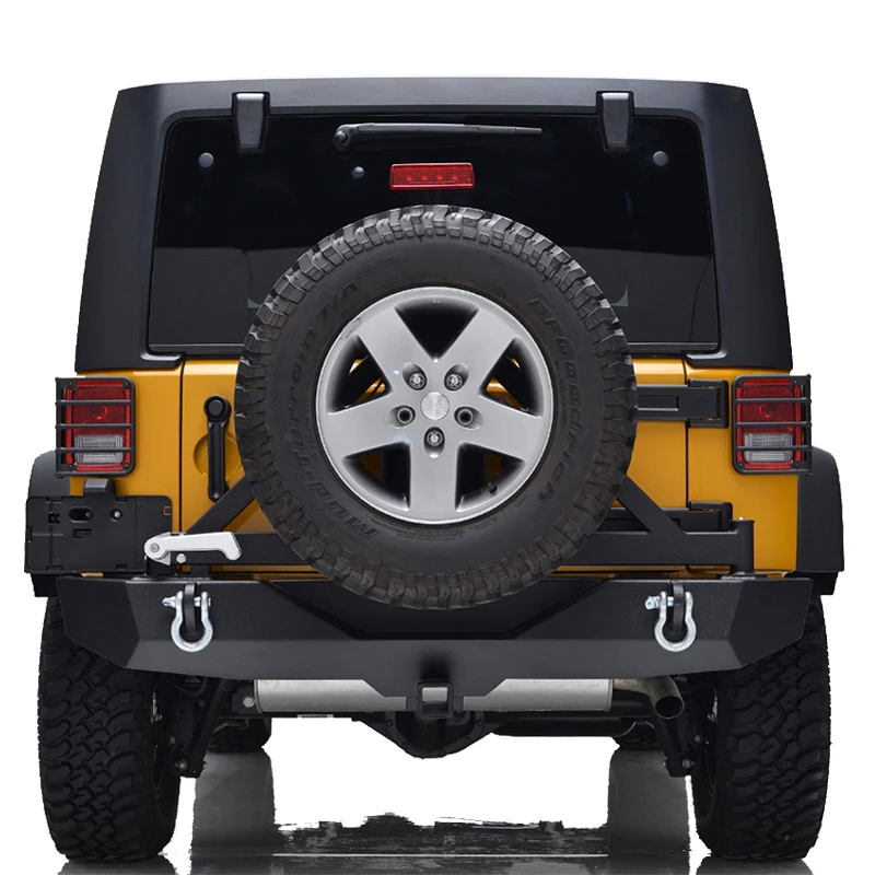 Steel Black Rear Bumper with Tire Carrier for Jeep Wrangler JK 2007-2018