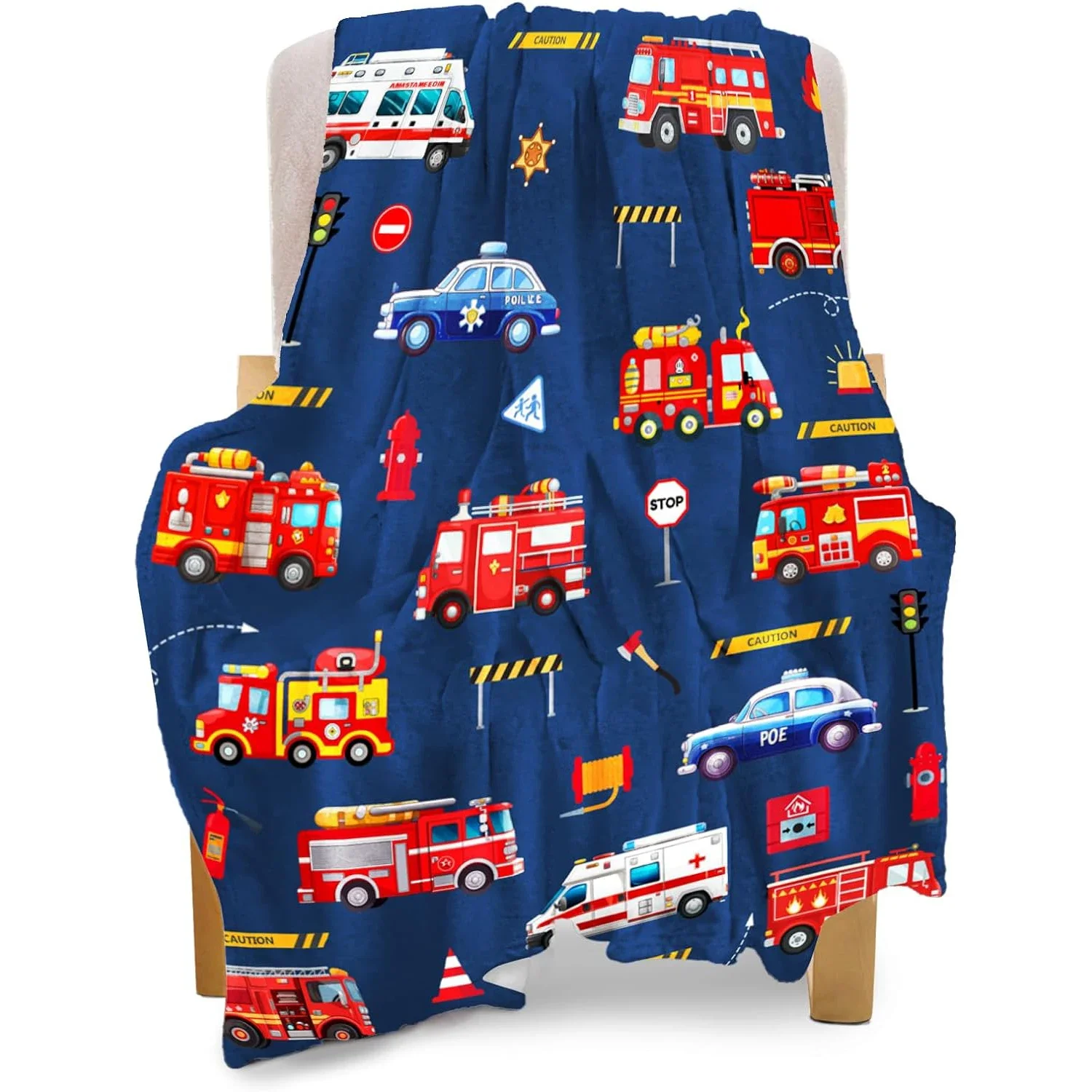 Fire truck , children's daycare, soft flannel blanket children's day gift