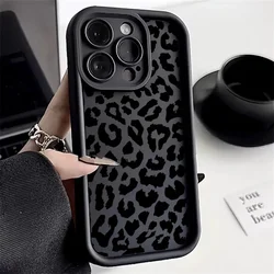 Capa de silicone preta com impressão leopardo, capa doce macia, Xiaomi 11 Lite 5G NE 14 13T 13 12T 12X 12 Poco F5 X3 X5 X6 M6 Pro