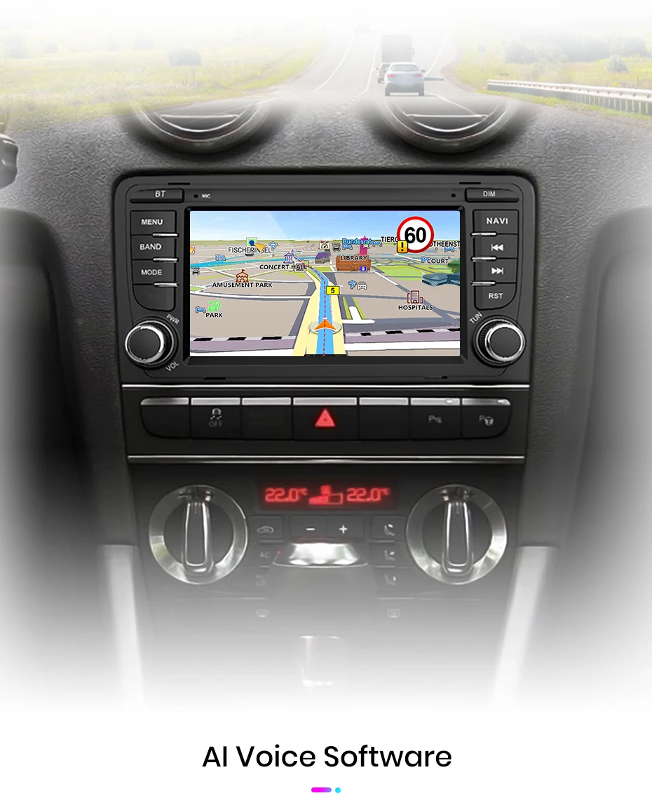 Junsun 7" Kabelloses CarPlay für Apple Android Auto Autoradio für Audi A3 8P S3 RS3 2003-2012 GPS-Navigation SWC Bluetooth FM RDS DSP IPS Touchscreen Intelligente Fahrzeugsysteme KI-Sprachsteuerung 4G WiFi 8-Kern Plug&Play Haupteinheit – Detail 32