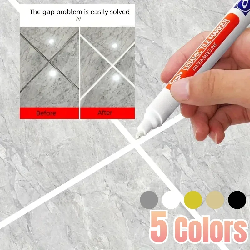 

1PC Waterproof White Marker Pen Wall Seam Repair Tiles Grout Markers Pens Floor Bathroom Decontamination Paint Brush Tools