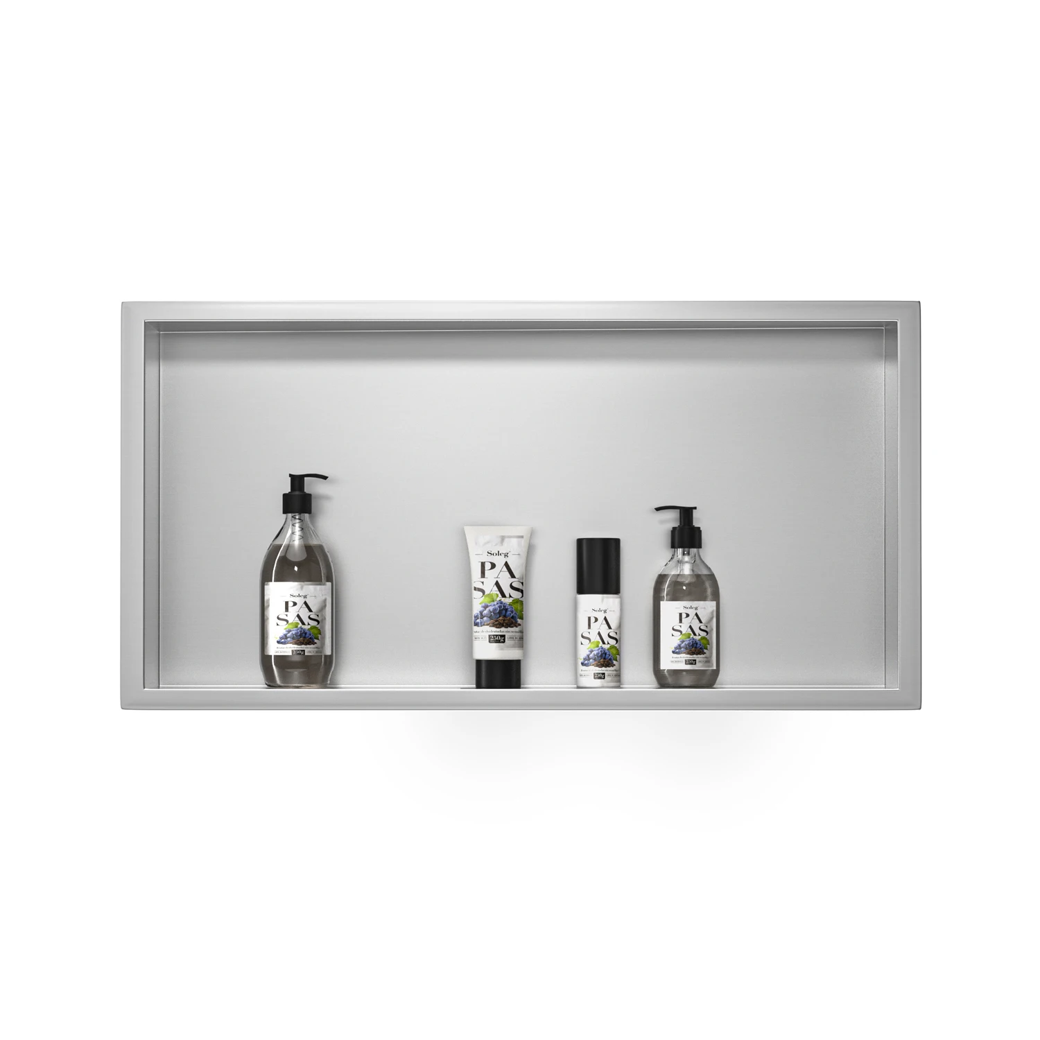 2025 Popular Brushed Stainless Steel Shower Niche Recessed Wall Shelf Bathroom Niche with CE Certified