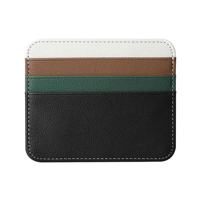 Mini Men\'s Women\'s Pu Leather Credit Card Holder Case Id Card Case Thin Wallet with Coin Pocket Small Purse Card Holder Purse