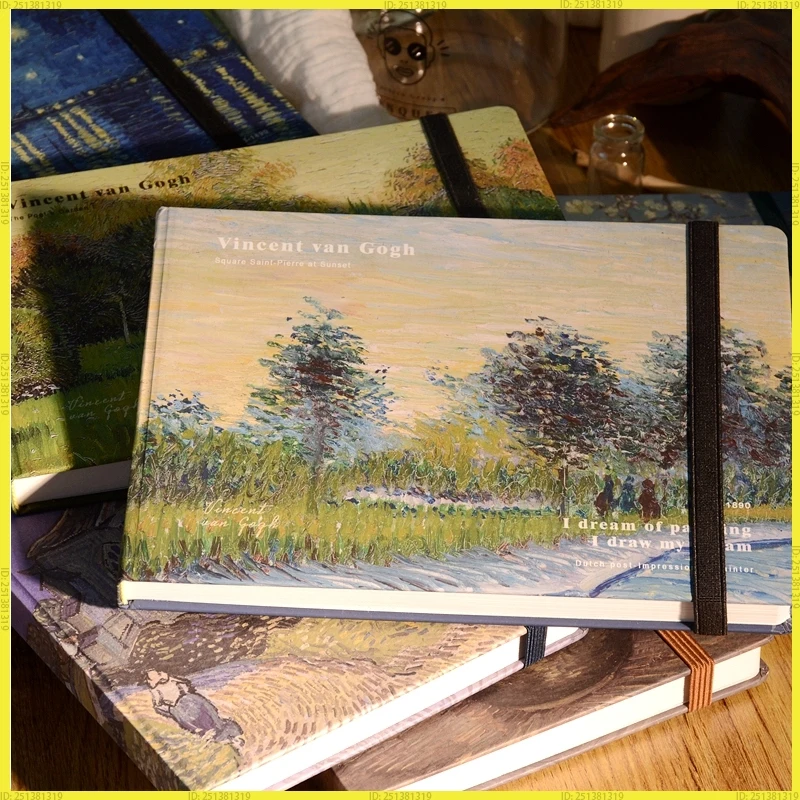 

Vintage A5 Strap Drawing Notebooks Thickened Binding Sketchbook Blank Hard Cover Premium Sketch Book Office School Supplies