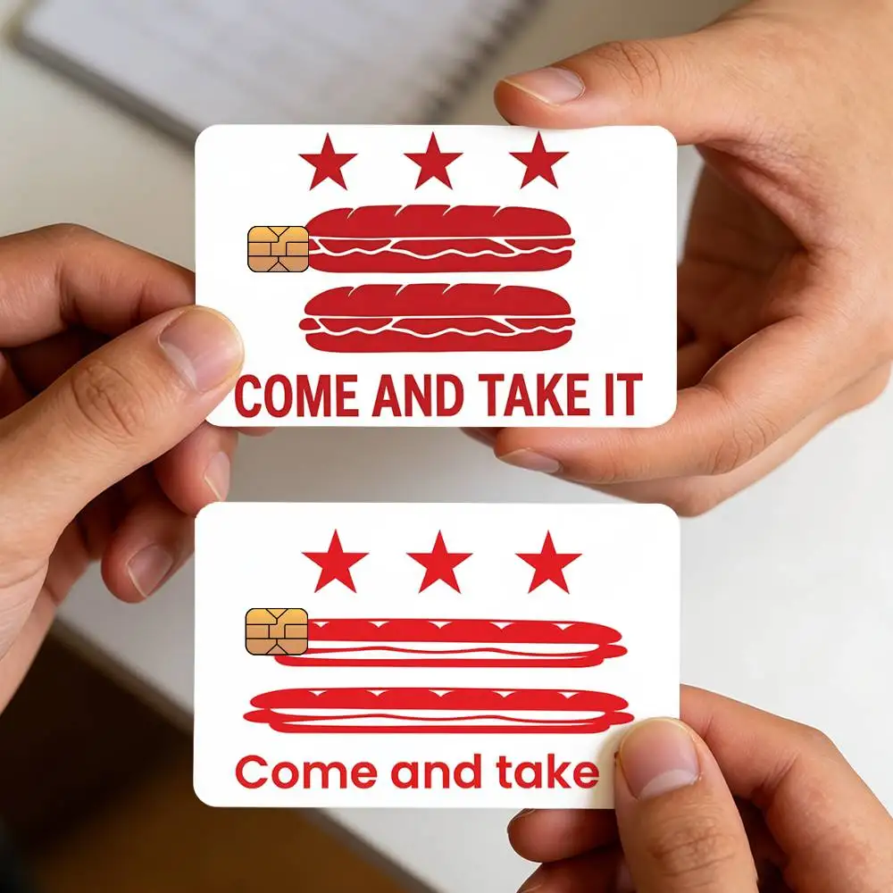 Fun Sandwich Meme Come And Take It Parody Creative Bank Card Sticker Covers Chip Cards Credit Card Skins Scratch Protection