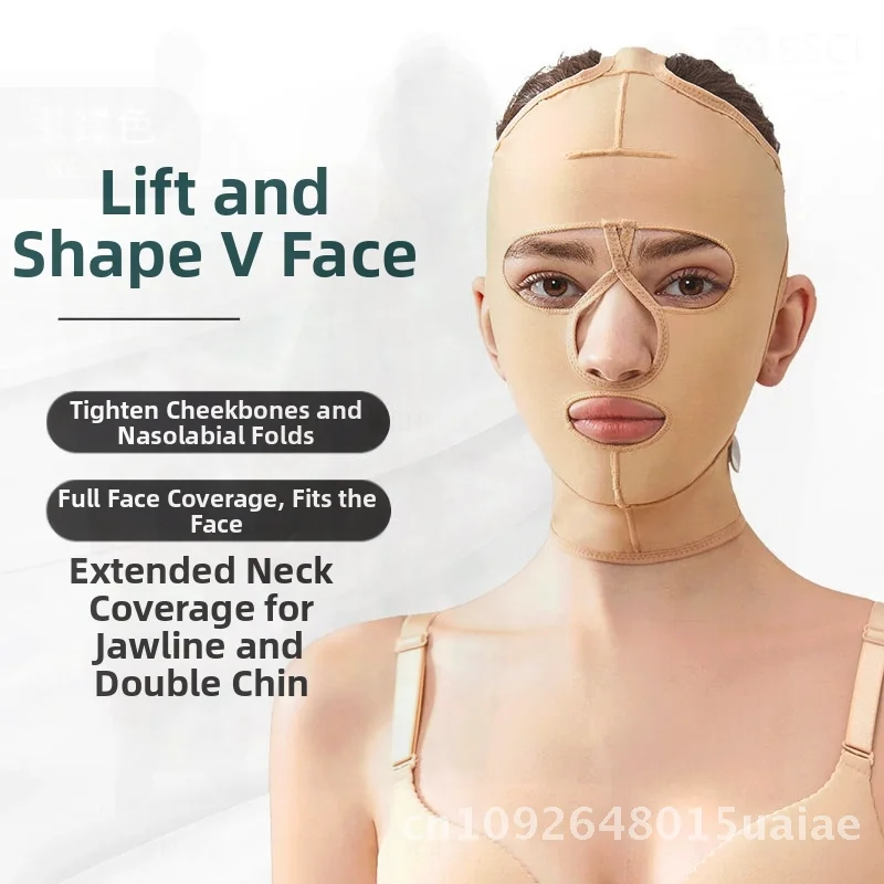 Masque facial complet, bandage pour sculpture de fil d'aspiration faciale, plis nasolabiens, soulever et serrer le double menton, ensemble mandibulaire