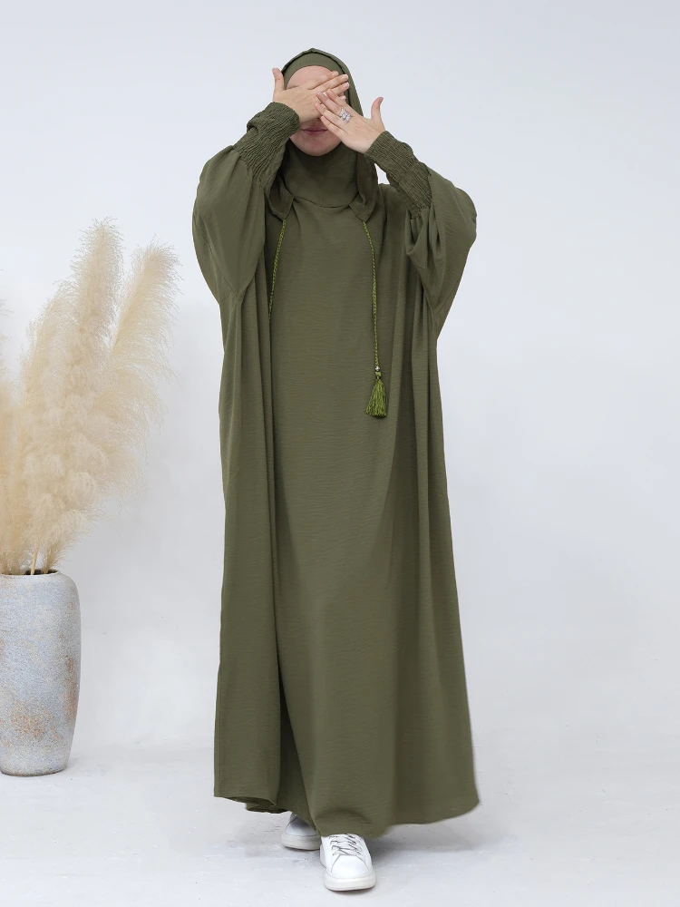 Vestido muçulmano com capuz para mulheres, Abaya para o Ramadã, Vestidos de oração marroquinos, Kaftan, Islã, Dubai, árabe, Long Robe, Jilbab, 2024