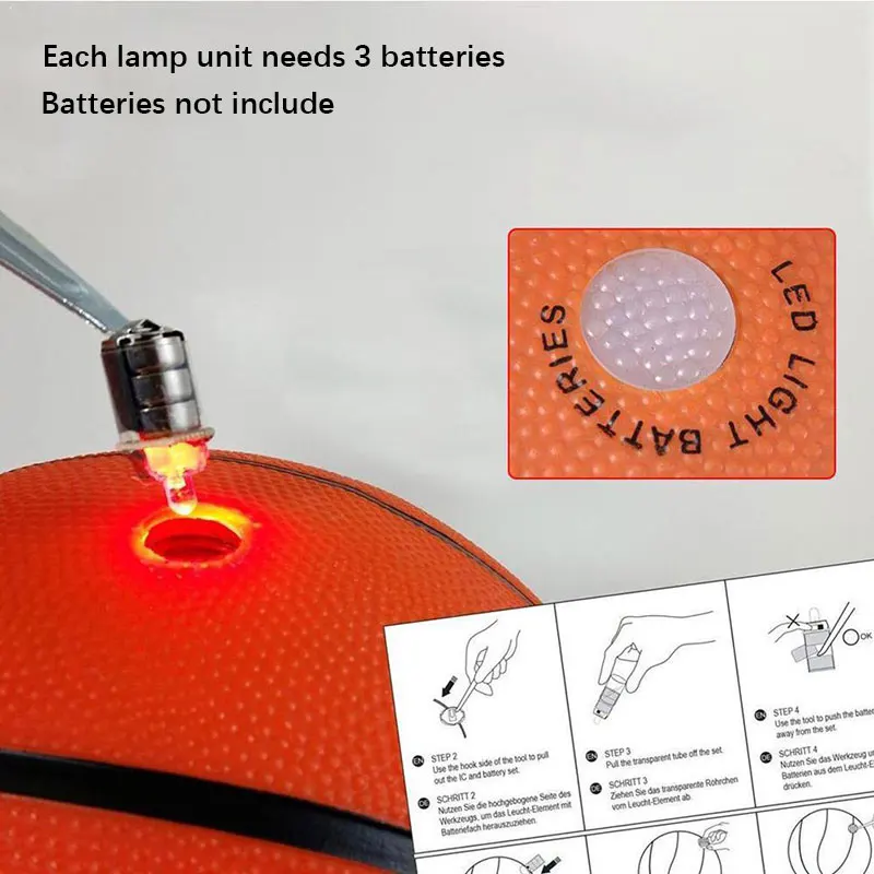 Glow In The Dark Basketball Light Up Indoor Outdoor Size 7 LED Basketball PU Leather for Night Play Gift Birthday Present