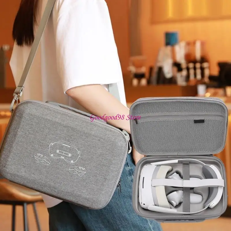 Travel Case for 4 Headsets Controllers Hard Carrying Case Handbag Bag Protective Storage Box W8EC