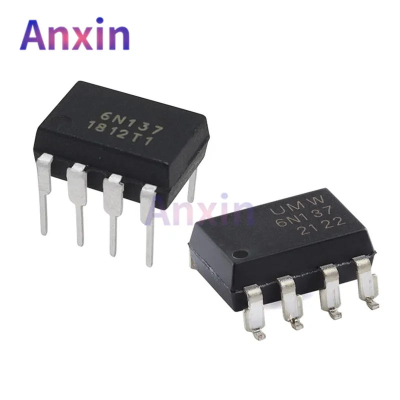 

10PCS 6N137 DIP-8 SMD-8 EL6N137 EL6N137S 6N137M 6N137SDM 6N137-500E High Speed Optocouplers High Speed 10MBd LogicGate Output IC