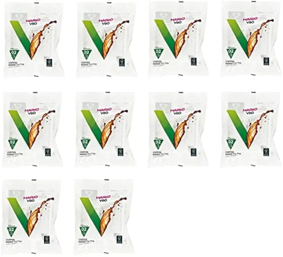 

Набор из 10 цен, 1000 фильтров для кофе из белой бумаги, размер 02 для пивоваренныхварителей