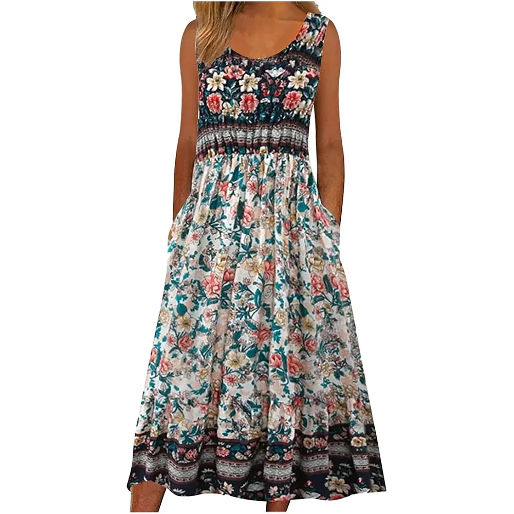 Europe and the United States 2024 spring/summer new print sleeveless pullover dress women's casual dress - Image 6