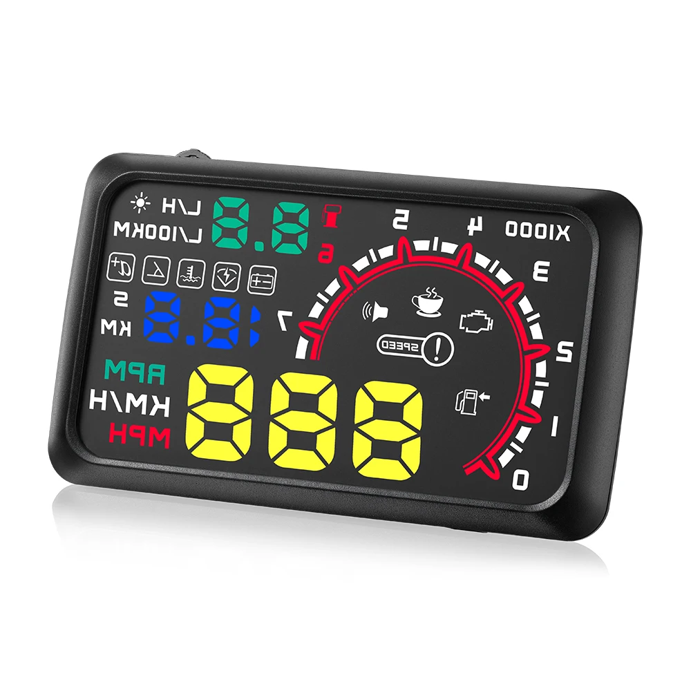 OBD Digital Speedometer Car Head Up Display With Overspeed Alarm Water Temp Voltage Engine Fault LCD Dashboard Customized