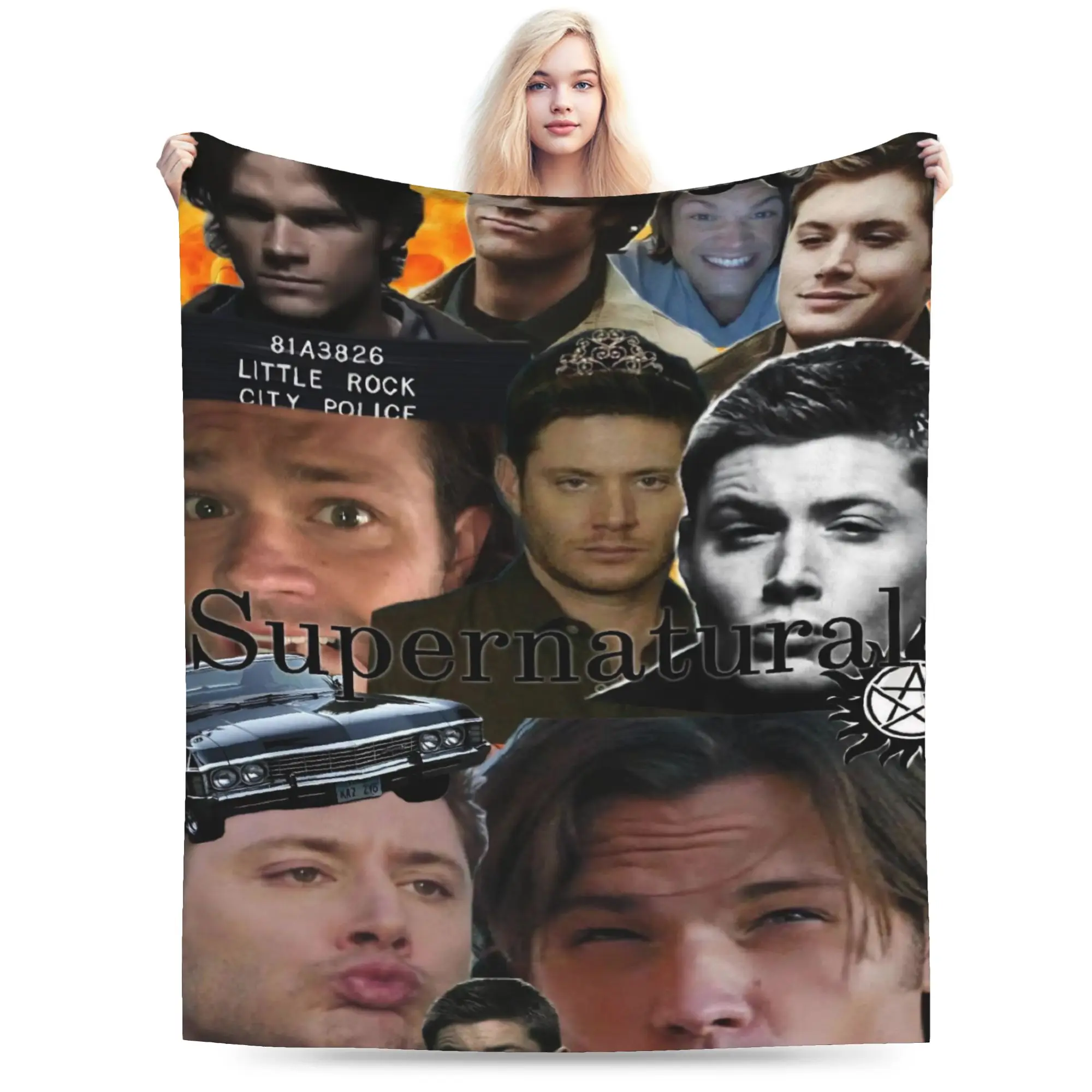 TV S-Supernatural Throw Blanket for Couch  Soft Fuzzy Plush Blanket 50x60 Inch Multiple Sizes Bedspread for All Seasons