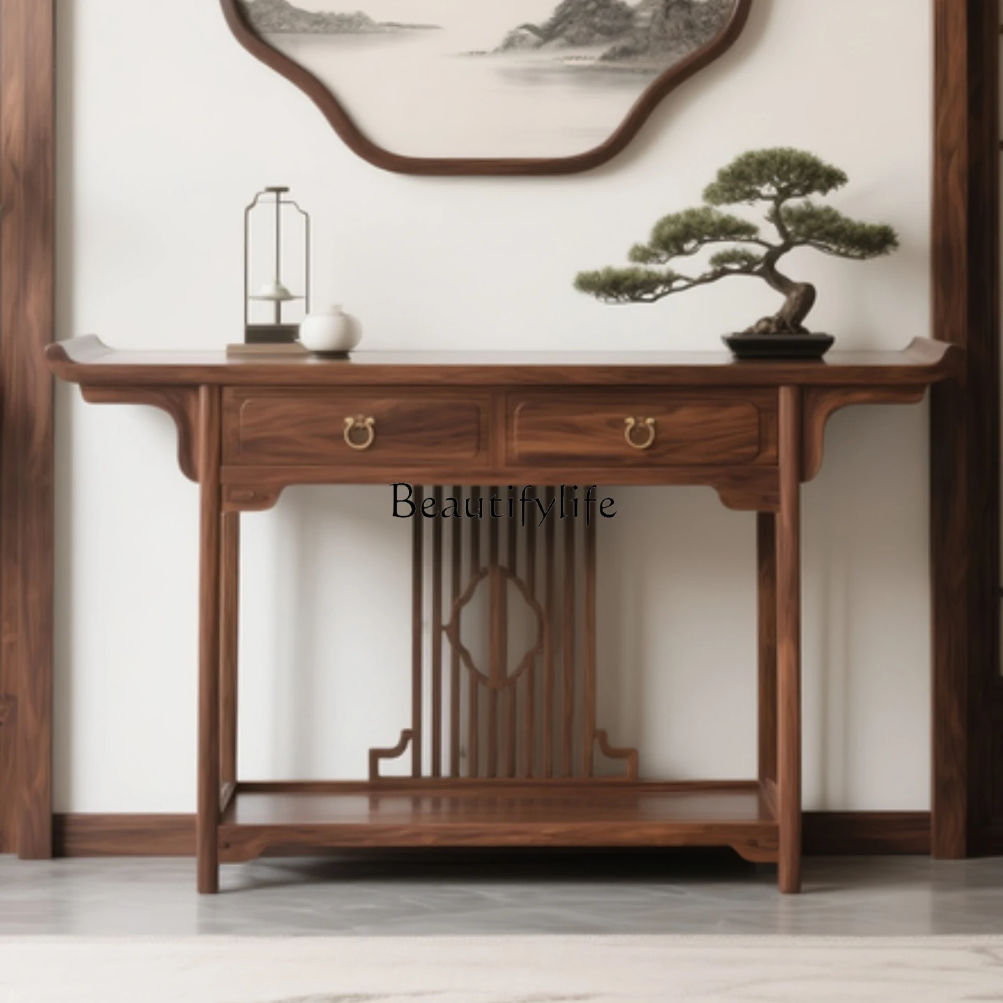 

New Chinese-style North American black walnut porch table, middle hall desk, living room against the wall