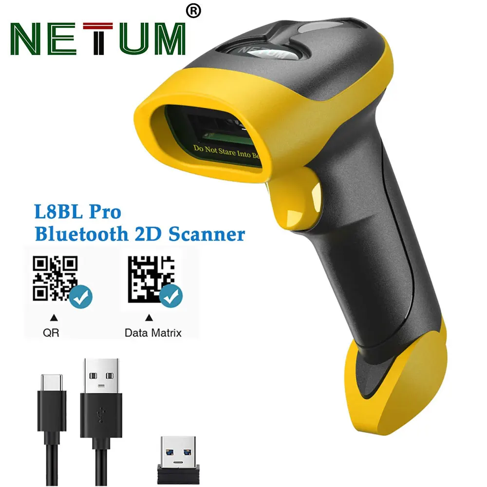 

NETUM Scanners Wireless 2D Bluetooth Barcode Scanner Automatic Sensing Scanning QR Bar Code Reader for Mobile Payment Barcode