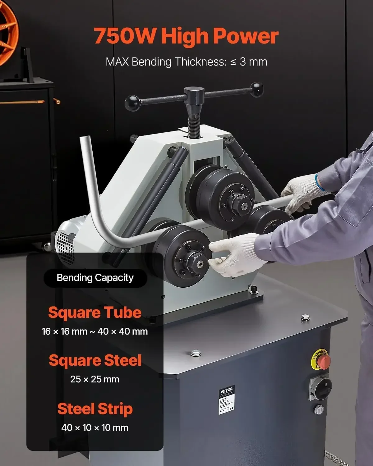 Flash Sale 750W Electric Roll Bending Machine, 3-Roller