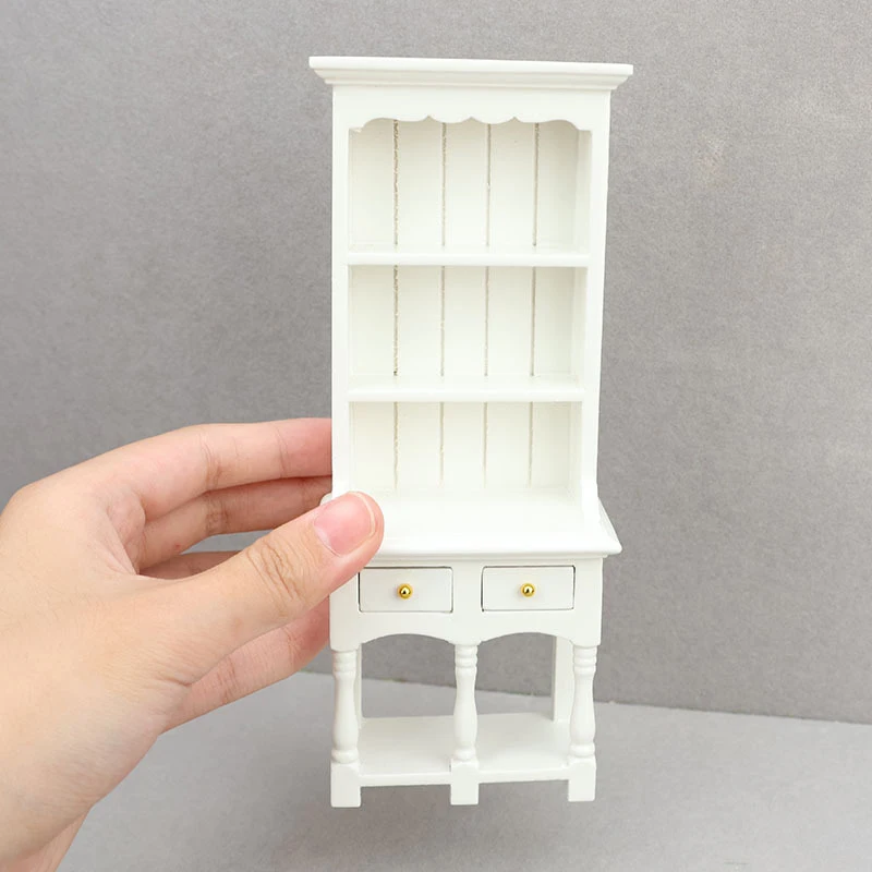 1:12 Dollhouse Miniature ตู้หนังสือตู้ตุ๊กตาบ้านจอแสดงผลตู้ Racks มินิเฟอร์นิเจอร์ของเล่นตกแต่ง