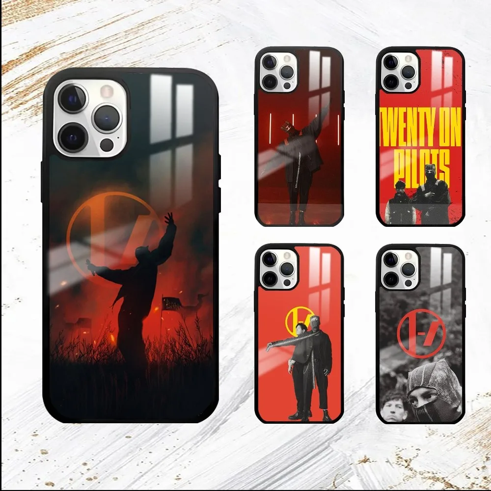 T-Twenty one pilots Phone Case For iPhone 16 15 14 13 12 11 Pro Max Plus Mini PC Fashion High Quality mirror phone case