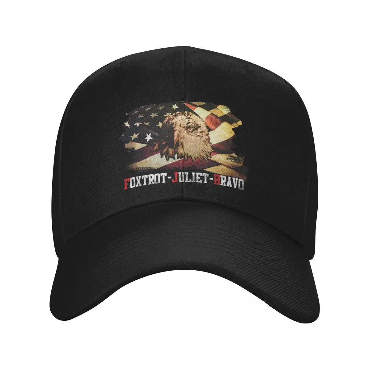 Foxtrot Juliet Bravo FJB hunter eagle artwork in an American flag Baseball Cap sun caps Mountaineering Horse Hat Women Men's