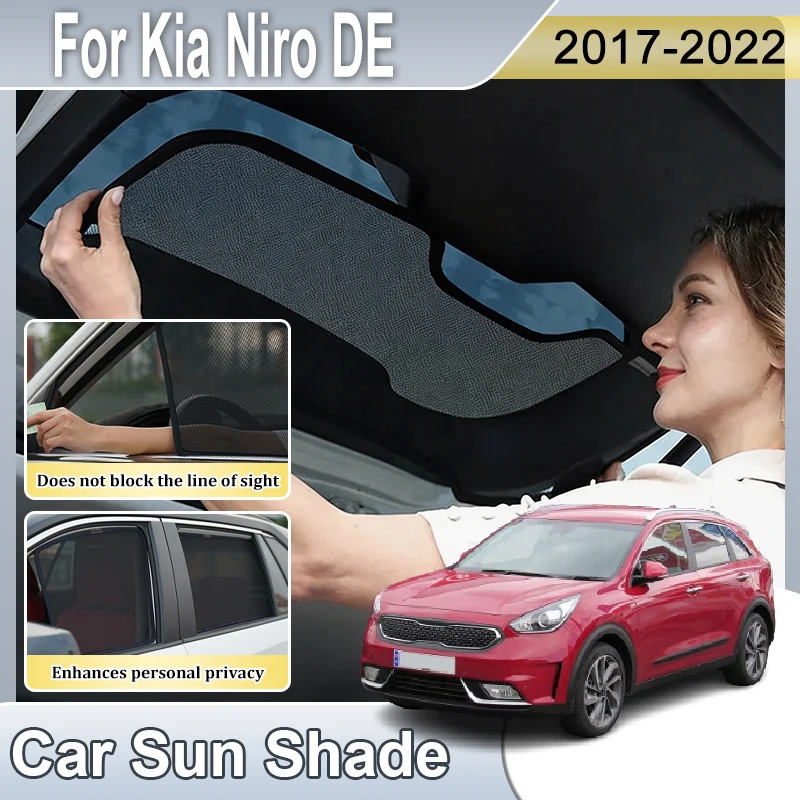 

For Kia Niro DE 2021 Accessories 2017-2022 Auto Mesh Window SunShades Covers Anti UV Visors Parasol Heat light Sun Baffle Net